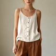thumbnail image 5 of Uaswgudfs Women's Button Down Spaghetti Strap Tank Tops V Neck Loose Fit Casual Summer Cami Shirts, 5 of 6