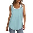 thumbnail image 2 of YDKZYMD Beach Women Tank Tops Solid Colors Scoop Neck Tunic Tops Plus Size Sleeveless Camisole Vacation Casual T Shirts L, 2 of 6