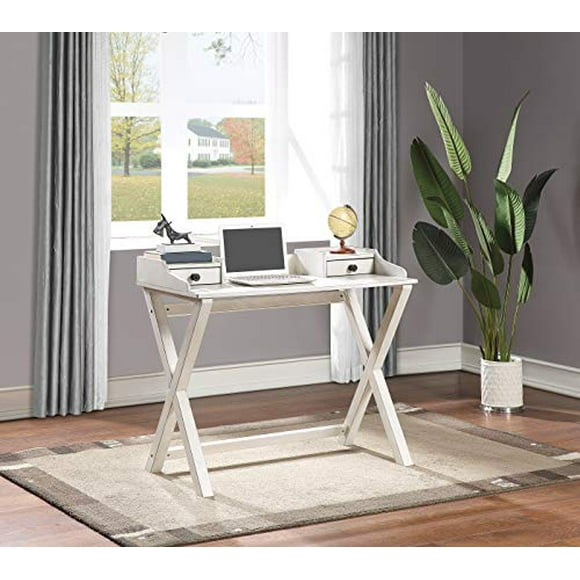 OSP Home Furnishings Barton Writing Desk, White Wash