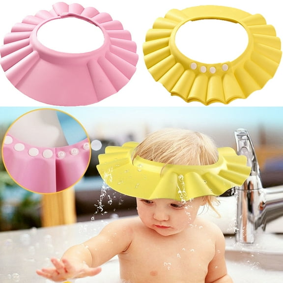 Sunsunrise 4pcs Soft Adjustable Baby Kids Children Shampoo Bath Bathing Shower Cap Hat Wash Hair Shield Hat