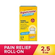 Aspercreme Max Strength Topical Muscle Rub and Joint Pain Reliever Roll-on Liquid, 4% Lidocaine Numbing Cream, 2.5 fl oz