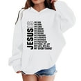 thumbnail image 3 of Hpapadks Girls Hoodie Personality Letter Print Long Sleeve Loose Hooded Sweatshirts 4-5 Years Baby Sweatshirt White, 3 of 4