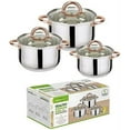 thumbnail image 2 of J&V TEXTILES 6-Piece Stainless Steel Casserole Set Pots and Lids, 2 of 3