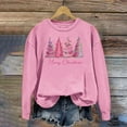 thumbnail image 2 of IROINNID Christmas Sweatshirts for Women Crewneck Long Sleeve Christmas Printed Pullover Loose Fitting Shirt,Pink, 2 of 4