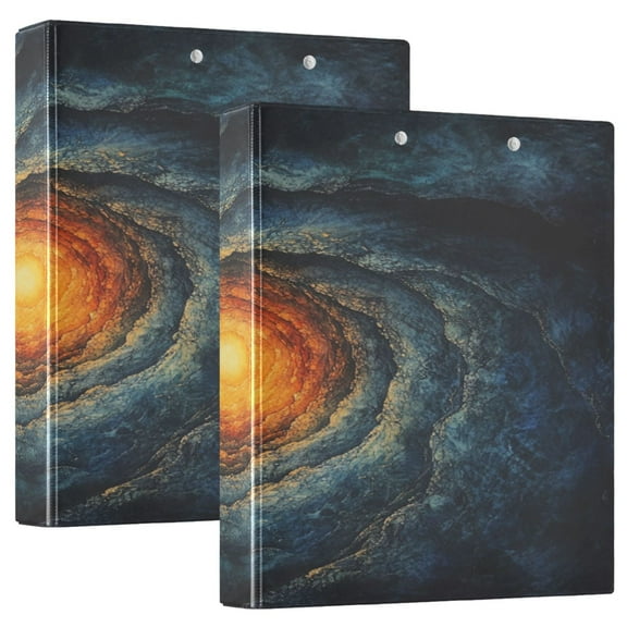 WOBOGO Cosmic Spiral File Folders Extra Large Capacity to Hold 200 Sheets of Documents Hard Shell Ring Binder for School Home Office