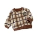 thumbnail image 2 of Suéter para niño pequeño, transpirable, fácil de combinar, cuello redondo, jersey para bebé niño Marrón claro, 2 of 9