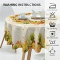 thumbnail image 2 of Fall Leaves Tablecloth Round 60 Inch Rustic Autumn Leaf Yellow Green Red Colored Seasonal Print Decorative Washable Table Cloth for Party Picnic Home Kitchen Decor Thanksgiving, 2 of 6