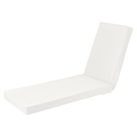 72×21×3 Inch Waterproof Outdoor Chaise Lounge Cushion, Double Piping High Density Sponge Lounge Pad with Non-Slip Bottom, Adjustable Straps & Removable Zipper Cover for Patio Pool Garden Indoor Use