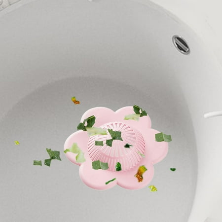 

Floral Style Hair Catchers Shower Drain Cover Shower Drain Protectors Filter Shower Drain Covers Hair Stoppers for Kitchen Household Bathtub Pink