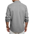 thumbnail image 4 of Clossjun Mens Long Sleeve Button Down Shirts Casual Collared Untucked Shirt Pocket Summer Lightweight T Shirts, 4 of 6