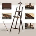 thumbnail image 5 of HOMCOM A-Frame Easel of Maximum Height 53", Holds Canvases Up to 43", Painting Studio Art Easel that Tilts up to 75° Degrees for Adults, Beginners, Students, Brown, 5 of 9