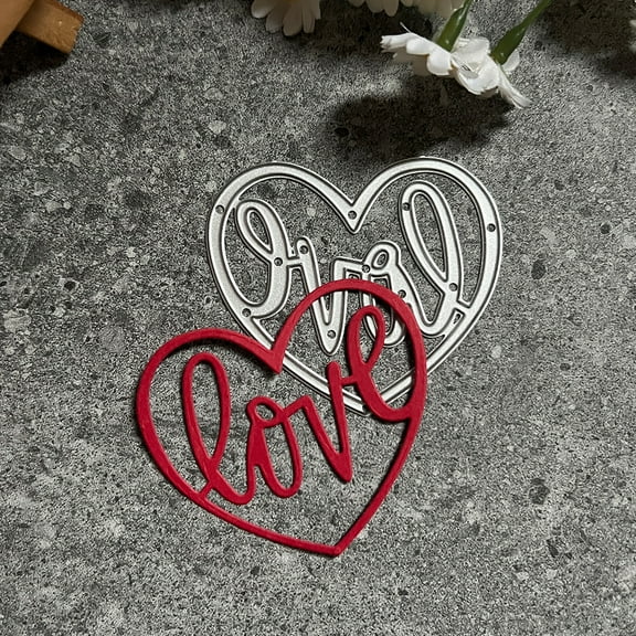 Die Cuts for Card Making, Ouginx Love Heart Shaped Metal Cutting Dies DIY Die Cutters Die Stencils for Scrapbooking, Embossing & More