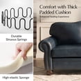 thumbnail image 5 of Tina's Home Genuine Leather Sofa with Rolled Arms and Nailhead Trims for Living Room, NAVY, 5 of 7