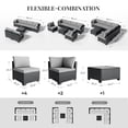 thumbnail image 2 of Patio Furniture Set 7 Piece - All-Weather - Wicker Rattan Patio Outdoor Conversation Set, Modular Sectional Sofa for Backyard, Garden, Poolside, Balcony, Porch, Patio,Black/Light Gray, 2 of 6