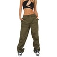 thumbnail image 1 of Sedceaty Women's Spring Autumn Casual Cargo Pants Solid Color High Waist Straight Leg Pants, 1 of 5