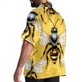 thumbnail image 3 of Starry Bees in the Sky Men's Hawaiian Button Down Printed Short Sleeve Summer Beach Shirts, 3 of 6