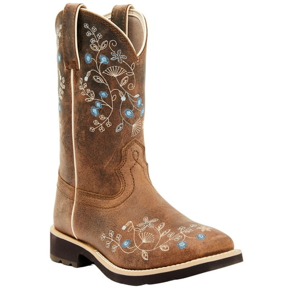 Shyanne Women's Hollie Western Performance Boot Broad Square Toe Brown 8 1/2 M US