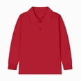 thumbnail image 4 of UAYOTSE Baby and Toddler Boys Long Sleeve Polo Shirts Kids Solid Collared Button Up Pullover Tops for School Uniform,Sizes 6-7 Years, 4 of 5