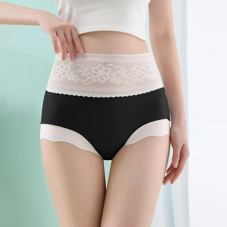 CAICJ98 Underwear Women Women Jacquard Panties Breathable Comfortable Cotton  Bottom Panties Seamless Glare Triangle Panties,White 