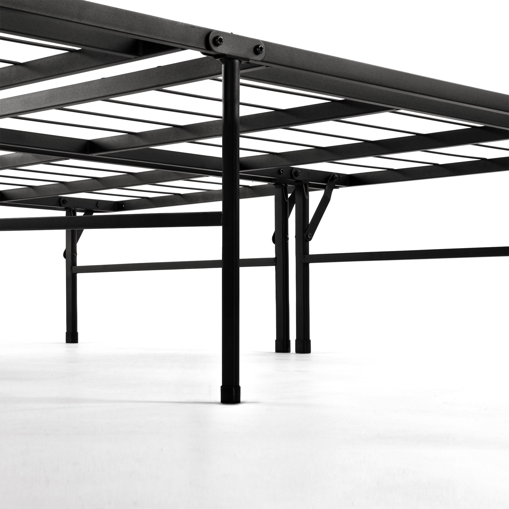 Mellow 14" Metal Platform Bed Frame, Heavy Duty Steel Slats, Black, Full
