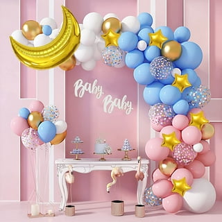 Winrayk Baby Box Gender Reveal Baby Shower Decorations, Pink Blue Balloon  Arch Baby Boxes with Letters Star Foil Balloon 1st Birthday Decor Gender