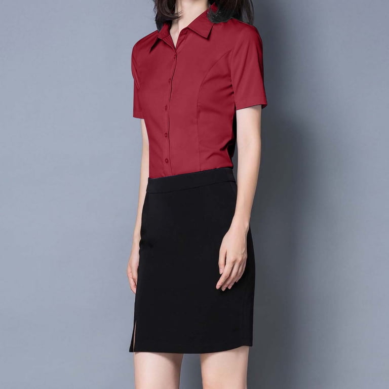 Women's Wrinkle Resistant Short Sleeve Shirt 3-Pack, Easy Care Button Down  Blouse, Solid Color Professional Work Shirt for Interview, Office and  Business Casual Wear X S - Walmart.com