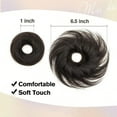 thumbnail image 5 of HHBEAUTY Human Hair Messy Bun, 100% Real Ponytail Hair Scrunchies, Natural Curly Chignon Fluffy Donut Updo, Hairpiece with Elastic Rubber Band for Women, 5 of 7
