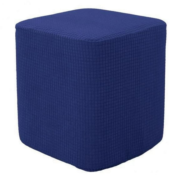 TISHITA 3xSquare Foot Rest Ottoman Covers Decorative Footstool Slipcover Dark Blue