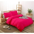 thumbnail image 2 of 1000 Thread Count 100% Egyptian Cotton 5 Piece Duvet Set with Zipper Closure & Corner Cal King/King 5 Pc Duvet Set Color Hot Pink Solid, 2 of 5