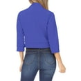 thumbnail image 4 of adviicd Womens Blazer Women's Relaxed Scuba Knit Stretch Blazer with Scrunch Sleeves (Blue,M), 4 of 6