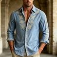 thumbnail image 5 of Mens Long Sleeve Floral Shirts Summer Casual Button Down Dress Shirts Wedding Party Holiday Shirt, 5 of 5