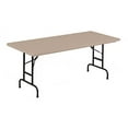 thumbnail image 2 of Correll RA2448 24 R Series Blow Molded Plastic Adjustable Height Commercial Duty Folding Table, Rectangular, 24" Width x 48" Length, Mocha Granite, 2 of 4