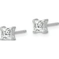thumbnail image 2 of Sterling Silver 4mm Princess White Topaz Post Earrings (5 X 5) Made In China qbe28apr, 2 of 5