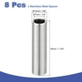 thumbnail image 2 of 8 Pcs Entretoise en Acier Inoxydable 304 3/8 Pouces OD x 1/4 Pouces ID x 1 3/4 Pouces Longueur (10x7x45mm) Vis Entretoise Bagues Fini Uni Sans Filetage Entretoise Ronde en Métal pour Vis M3 Boulons et Tiges, Argent, 2 of 6