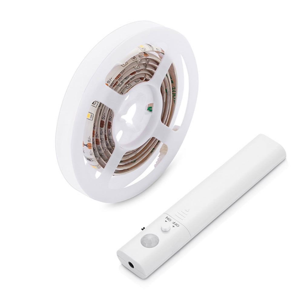 1M Flexible LED Strip Light PIR Motion Sensor Warm White Cabinet Closet Drawer ！