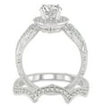 thumbnail image 3 of 2.00 Carat Antique Halo Bridal Set Engagement Ring with Round Cut Diamond in 10k white Gold, 3 of 3