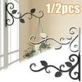 thumbnail image 1 of Travelwant 1/2Pcs Plant Hangers Outdoor Plant Hooks for Wall/Fence Hanging Planters Outside Flower Pot Hanging Basket Brackets Cast Iron Plant Hanger for Lantern/Bird Feeder, 1 of 5