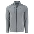 thumbnail image 2 of Men's Cutter & Buck Heather Gray Boston Red Sox Peshastin Eco Fleece Recycled Raglan Full-Zip Jacket, 2 of 3