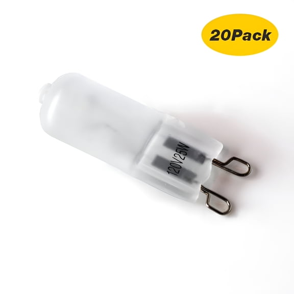 HIBIBUD 20-Pack Halogen Light Bulb Lighting JCD Type G9 Base Bi-Pin Base 120V 25Watt