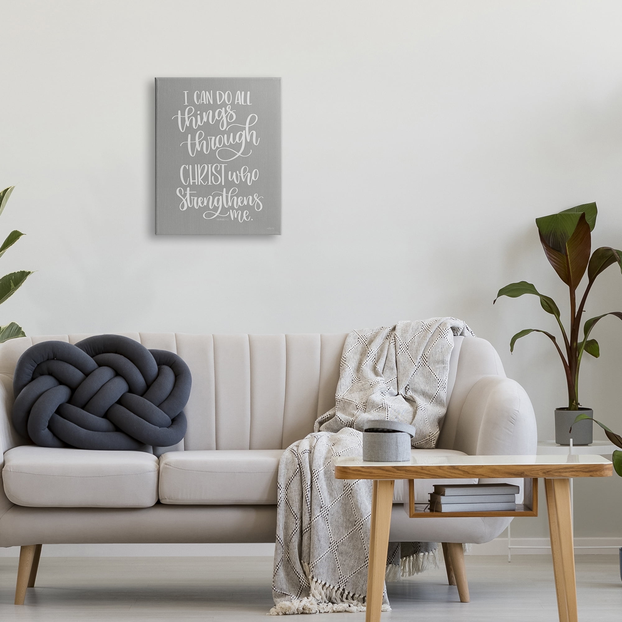 Stupell Industries Can Do All Things Through Christ Motivational Spiritual Phrase, 16 x 20, Design by Imperfect Dust