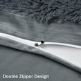 thumbnail image 3 of BLEUM CADE Luxury Fluffy Fuzzy King Bedding Comforter Set，4 Pieces Shaggy Duvet Cover Set，Furry Plush Velvet Comforter Cover with Zip Closure，King，Dark Grey, 3 of 7