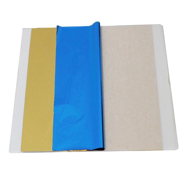 100 hojas de papel de imitación de hojas para manualidades y decoración artística Oro azul