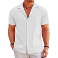 thumbnail image 2 of COOFANDY Men's Casual Button Down Shirts Short Sleeve Regular Fit Fashion Camp Beach Shirts Tops, 2 of 7