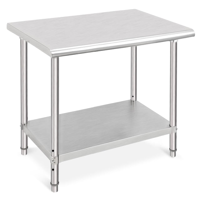 BeesClover Table de Travail Commerciale en Acier Inoxydable, Table de Préparation Robuste Certifiée NSF pour Restaurant, Hôtel Ou Usage Extérieur