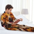 thumbnail image 6 of Daiia Artistic Sunflower Corgi for Men's Long-Sleeved Pajama Set – Soft & Comfortable Sleepwear Button-Up Pajamas Cozy Lounge Wear-Medium, 6 of 7
