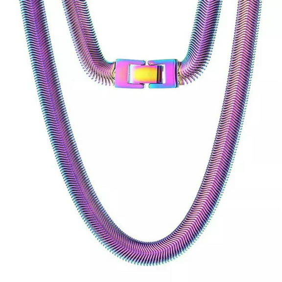 8mm 24" New Stainless Steel Flat Snake Chain Necklace for Fashion Women Men Gift