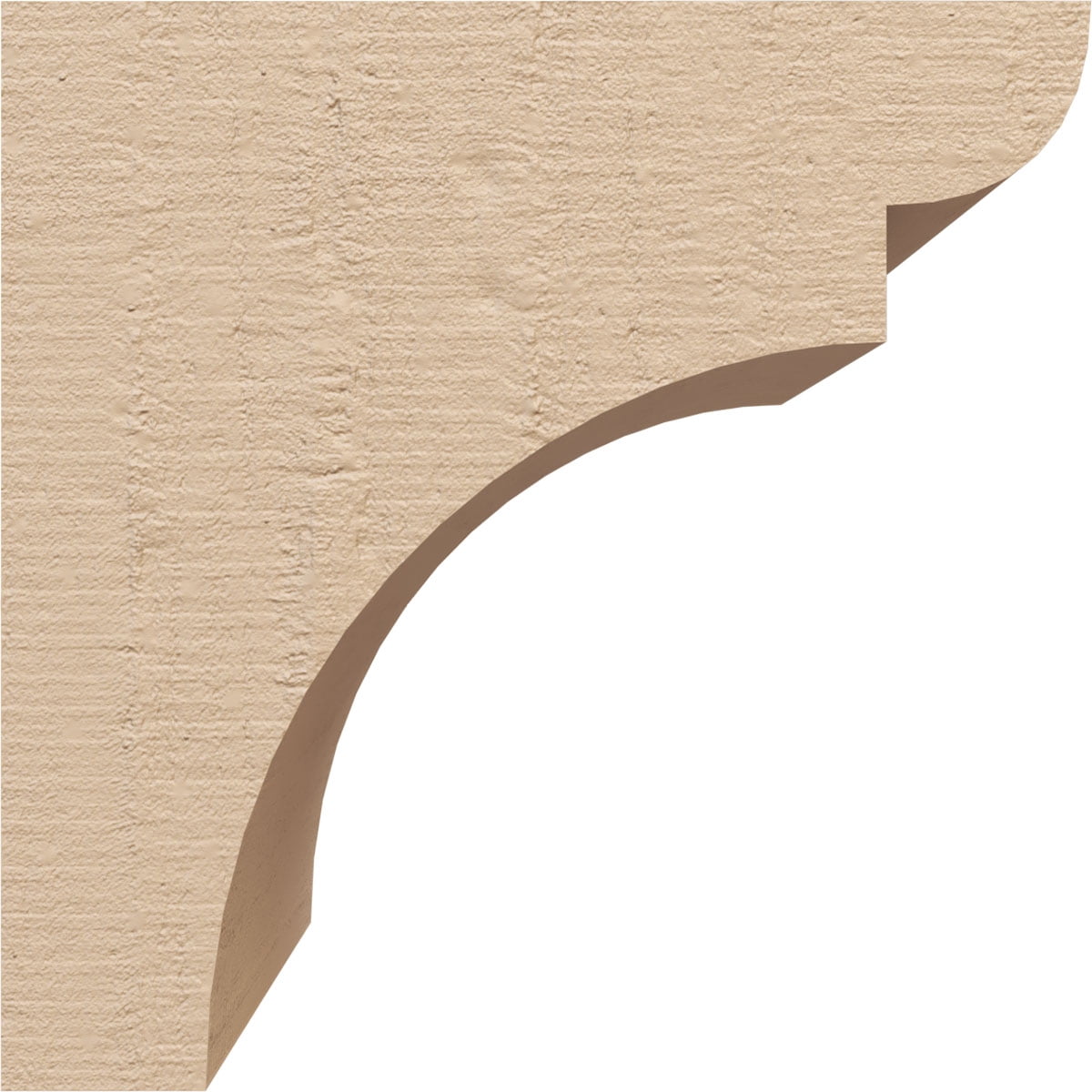 6"W x 6"D x 6"H Wide Yorktown Rough Cedar Woodgrain TimberThane Corbel, Primed Tan