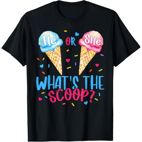 Premium Comfort - He or She Whats The Scoop Ice Cream Gender Reveal Party T-Shirt