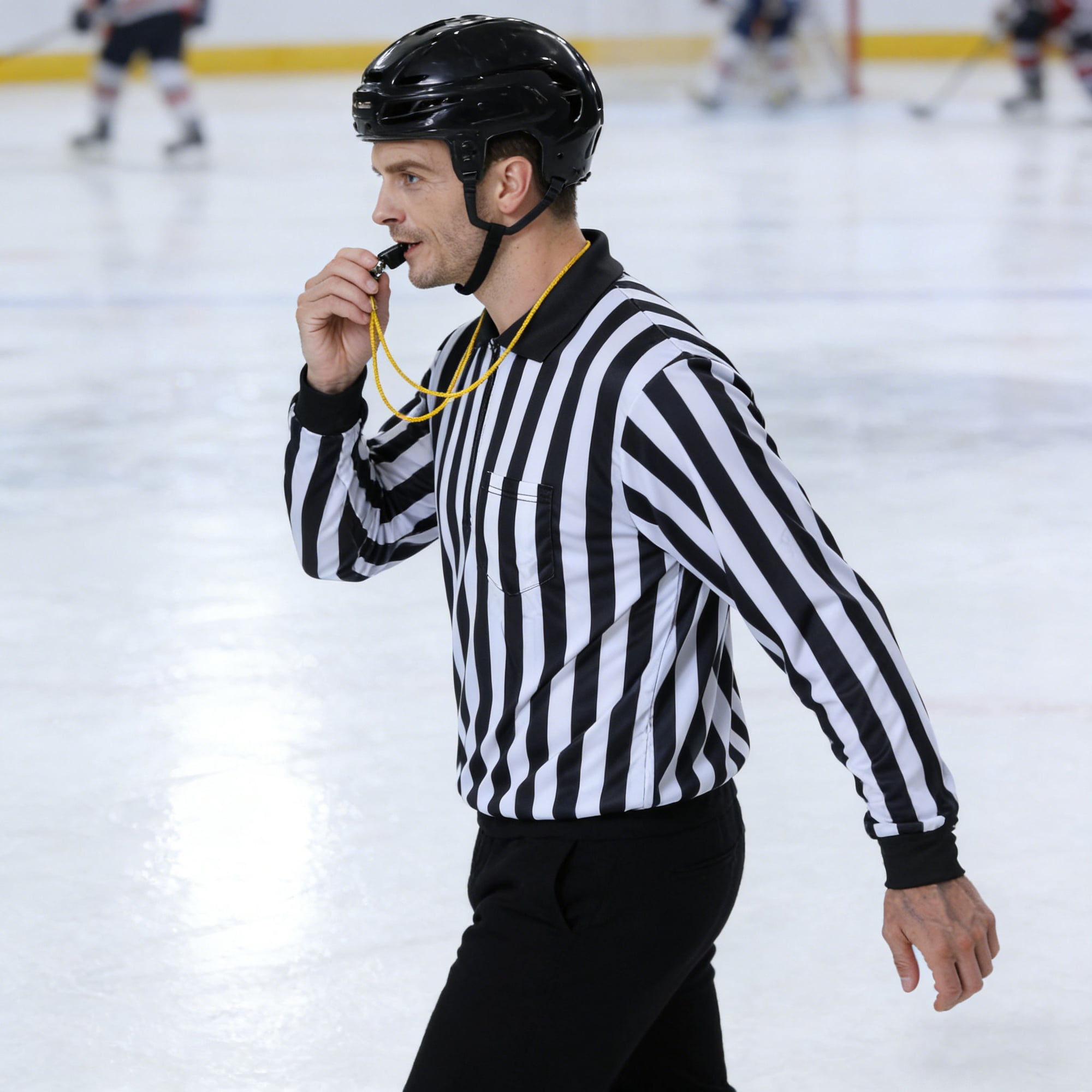 TOPTIE Men's Long Sleeve Ice Hockey Referee Jersey, Official