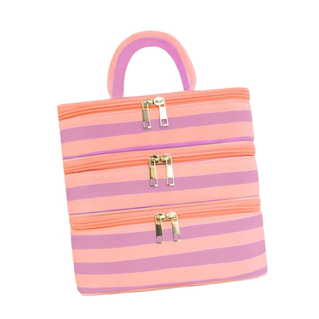 Neceser de viaje Estuche de transporte para sets de manicura Set de brochas Acondicionador Naranja Violeta